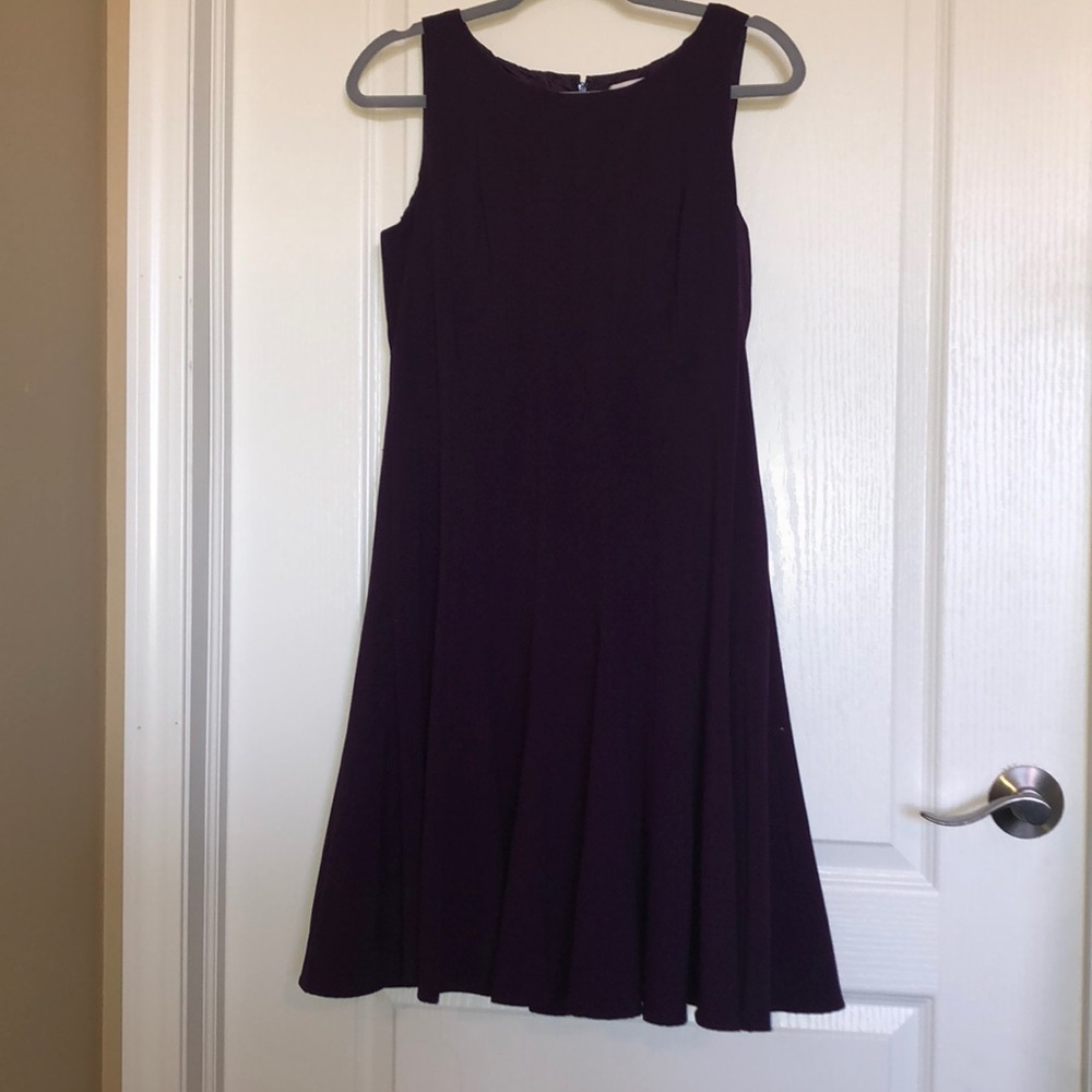 Calvin Klein Plum Sleeveless Flare Dress